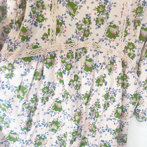 Matilda Jane Pink Floral With Lace Long Sleeve Bell Sleeve Flowy Top Siz… - Picture 7 of 12